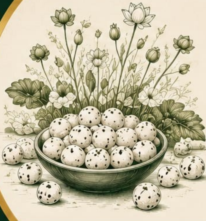 Botanical makhana artwork from the OJAS packaging
