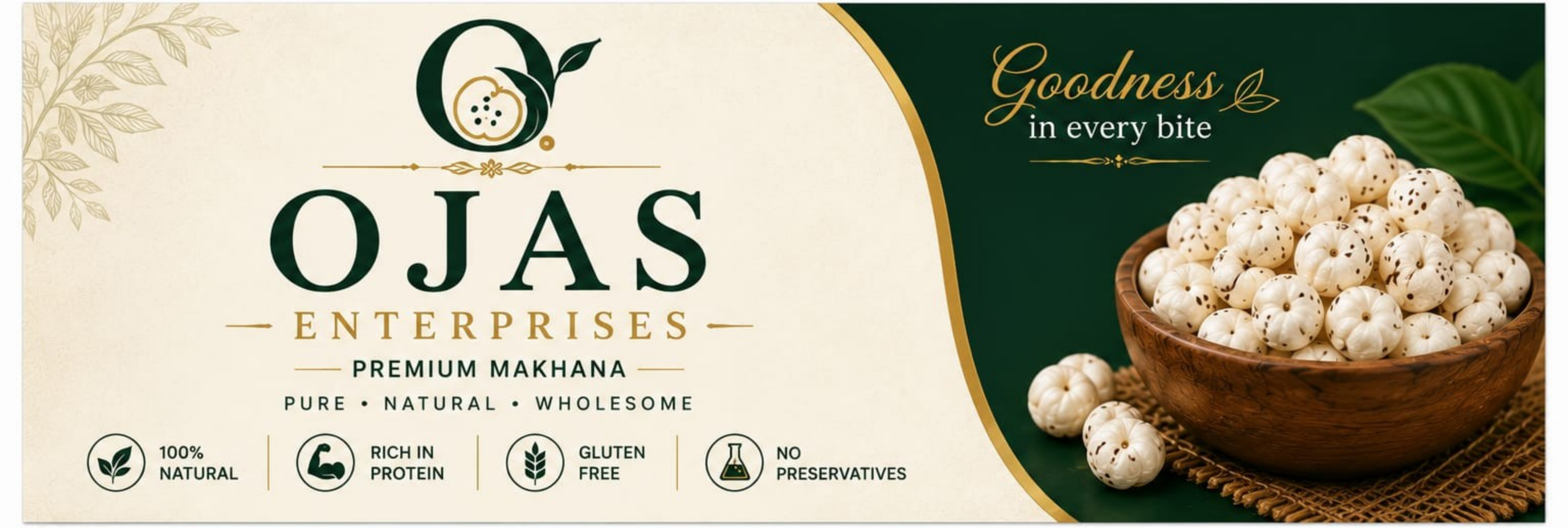 OJAS Enterprises premium makhana pouch artwork